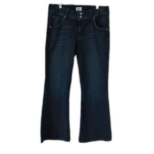 Hudson Collin Midrise Bootcut Crop Dark Wash Blue Denim Jeans Women's Size 30